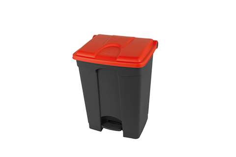 Rechthoekige pedaalafvalbak 70l - recycled body + deksel 495x412x673mm