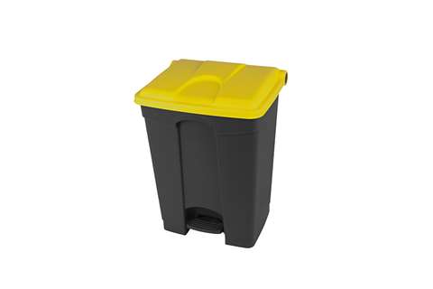 Rechthoekige pedaalafvalbak 70l - recycled body + deksel 495x412x673mm