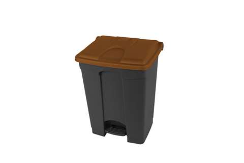 Rechthoekige pedaalafvalbak 70l - recycled body + deksel 495x412x673mm