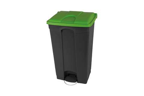 Rechthoekige pedaalafvalbak 90l - recycled body + deksel 500x412x820mm