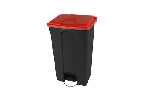 Rechthoekige pedaalafvalbak 90l - recycled body + deksel 500x412x820mm