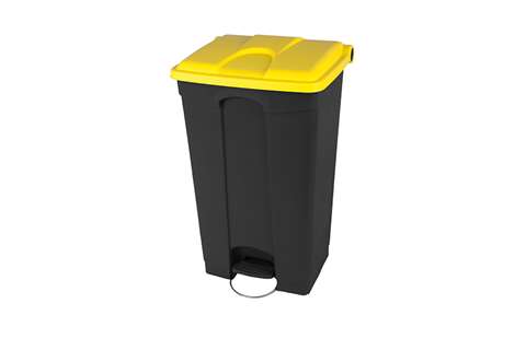 Rechthoekige pedaalafvalbak 90l - recycled body + deksel 500x412x820mm