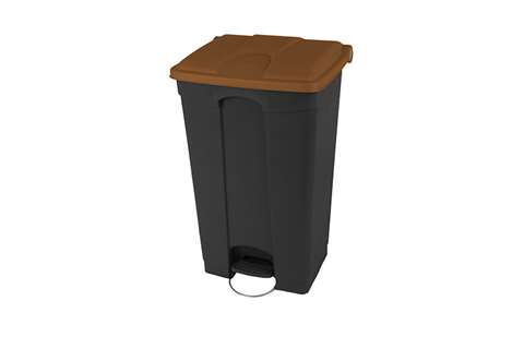 Rechthoekige pedaalafvalbak 90l - recycled body + deksel 500x412x820mm