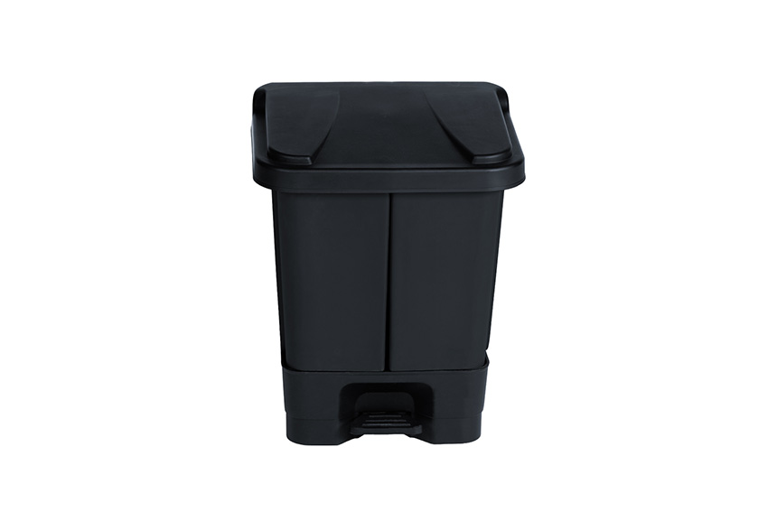 Pedaalafvalbak rechthoekig 40L - dubbele binnenemmer - 470x370x510mm 