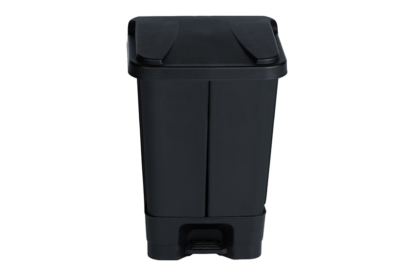 Pedaalafvalbak rechthoekig 60L - dubbele binnenemmer - 520x470x590mm 