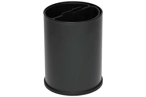 Ronde afvalkorf 10l - 2 compartimenten - inzetbakjes zwart 5l