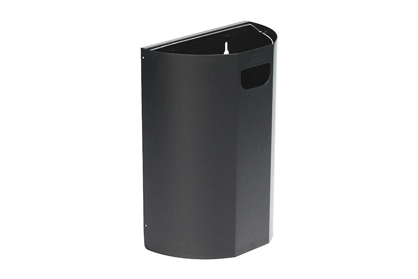 Half-round wall bin - 20l - 350x190x495mm - incl. wall mounting 