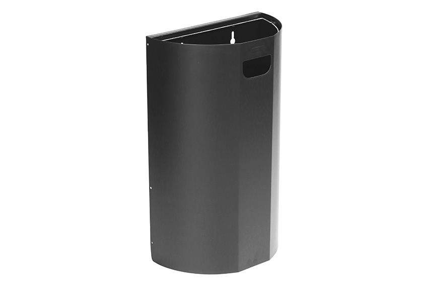 Half-round wall bin - 40l - 350x190x495mm - incl. wall mounting 
